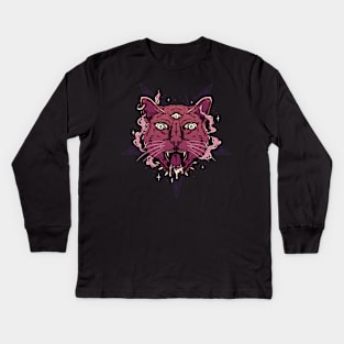 Satan Cat Kids Long Sleeve T-Shirt